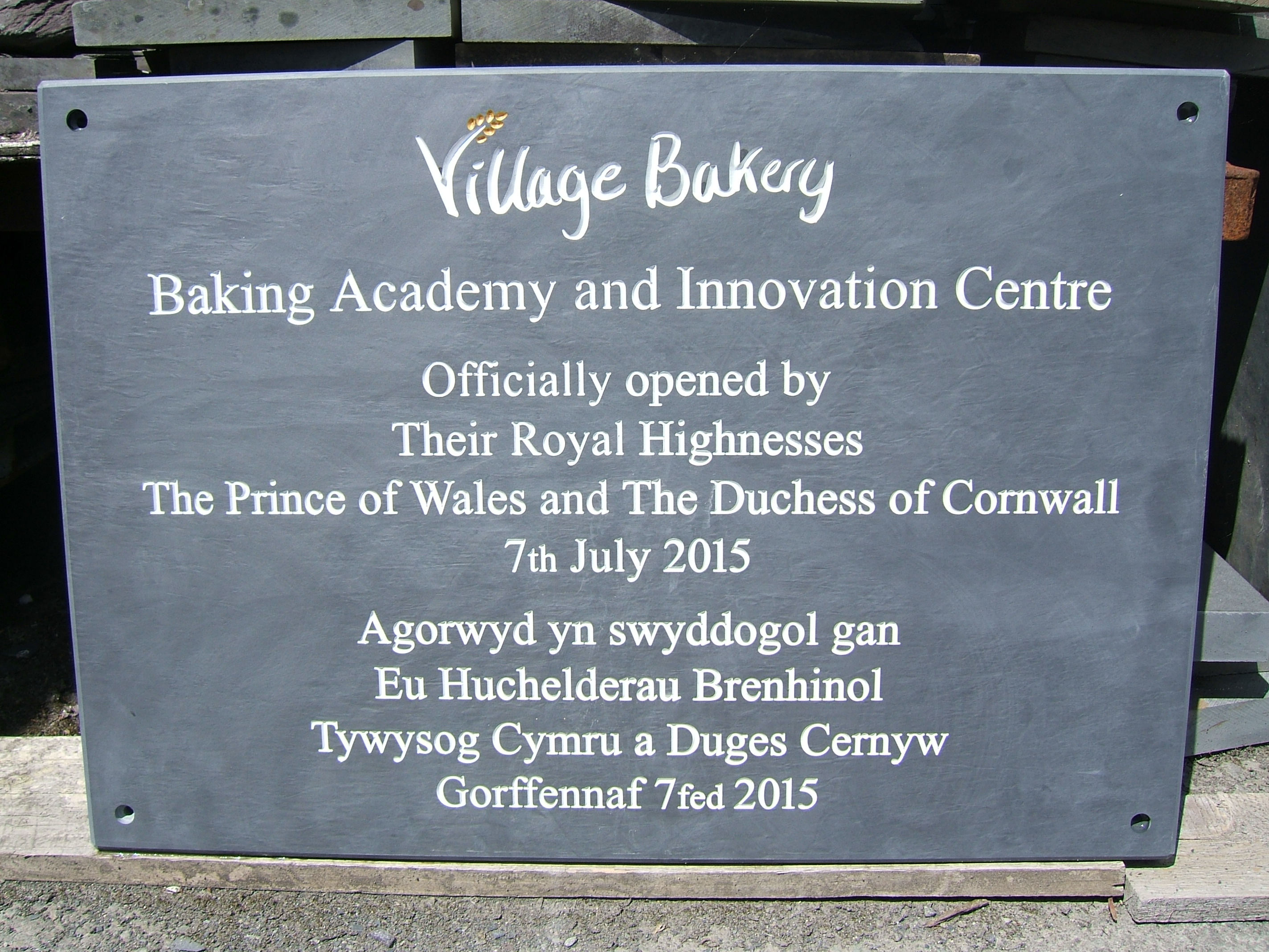 Inigo Jones supply plaque for Royal visit