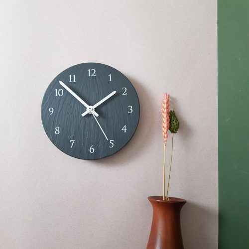 Clock Arabic 150mm on wall by Inigo Jones Slate Works
