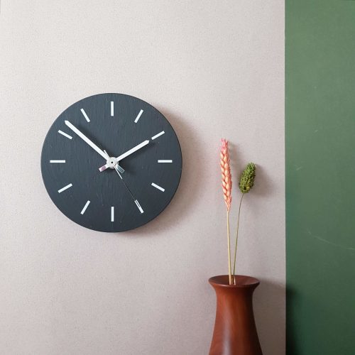 150mm Clock with Dashes on wall by Inigo Jones Slate Works