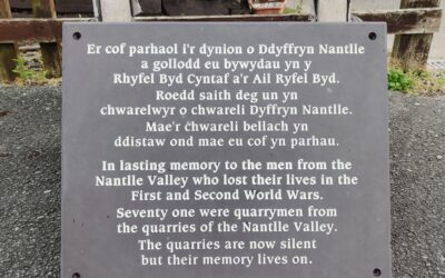 Inigo Jones supply slate plaque for Nantlle Valley Quarrymen